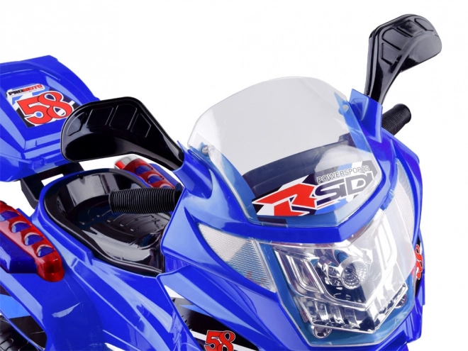 Moto de sport pour enfants avec éclairage LED coloré – Bleu