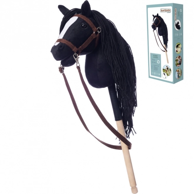 HOPPIHORSE cheval sur bâton hobby horse taille A4 noir