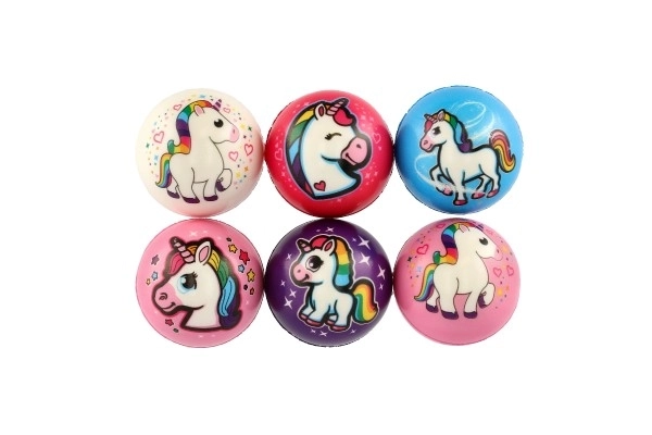 Balle licorne en mousse 8cm mélange de couleurs en sachet 24pcs en boîte