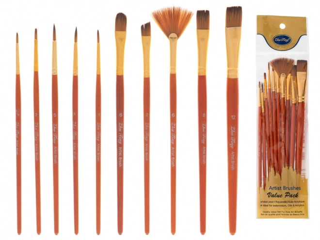 Ensemble de pinceaux scolaires de peinture 10 pcs