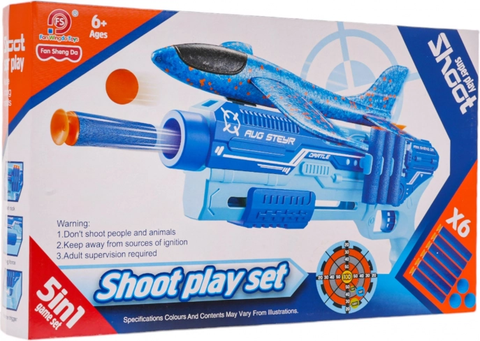 Pistolet avec lanceur d’avion 5-en-1 – orange