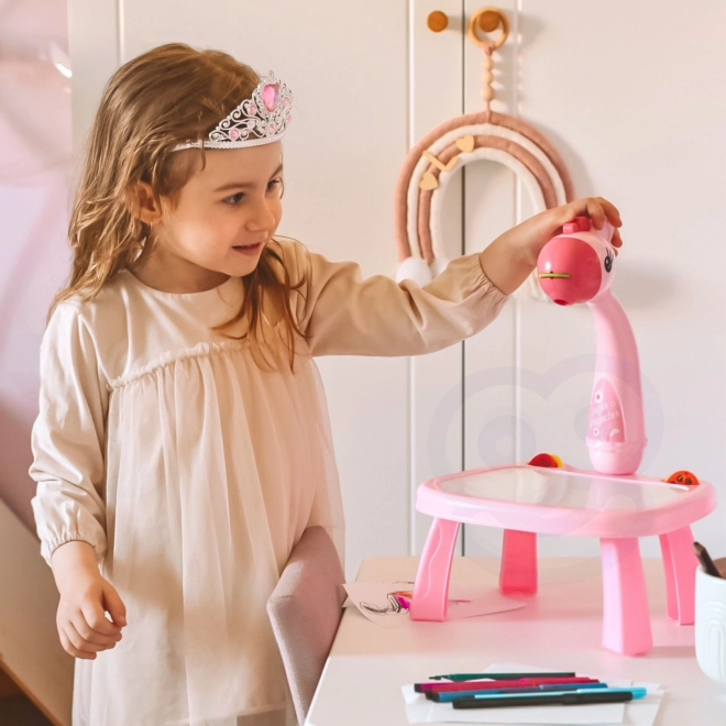 Tableau à dessiner WOOPIE avec projecteur girafe et feutres