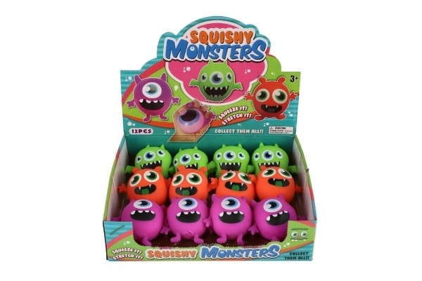Balle monstre anti-stress à presser slime 9x8cm 3 couleurs