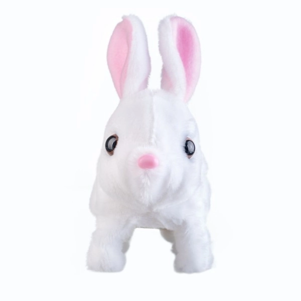 Lapin Ben peluche/plastique 16x17cm à piles avec son et mouvement dans une boîte 13x19x18cm