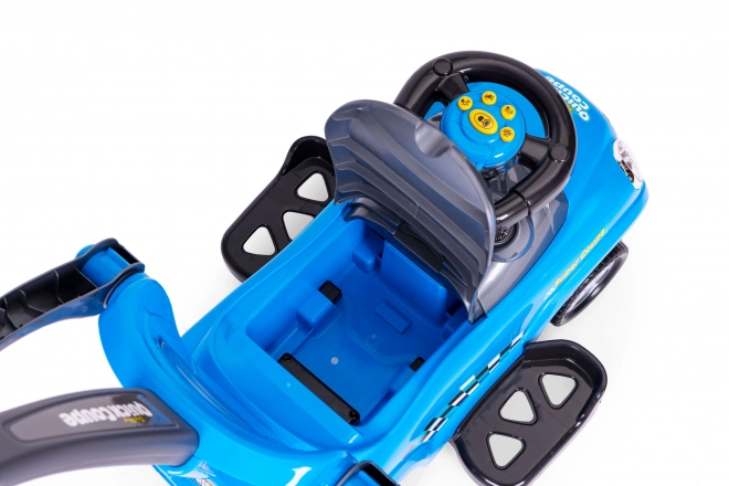 Trois-en-un pour enfants avec volant et sons - bleu
