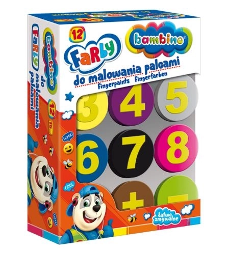 BAMBINO Peintures pour doigts 12 couleurs