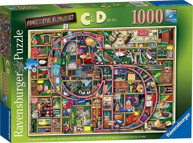RAVENSBURGER Puzzle Alphabet incroyable - lettre C et D 1000 pièces