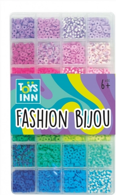 Perles Koraliky Clay Beads mélange de couleurs bleues