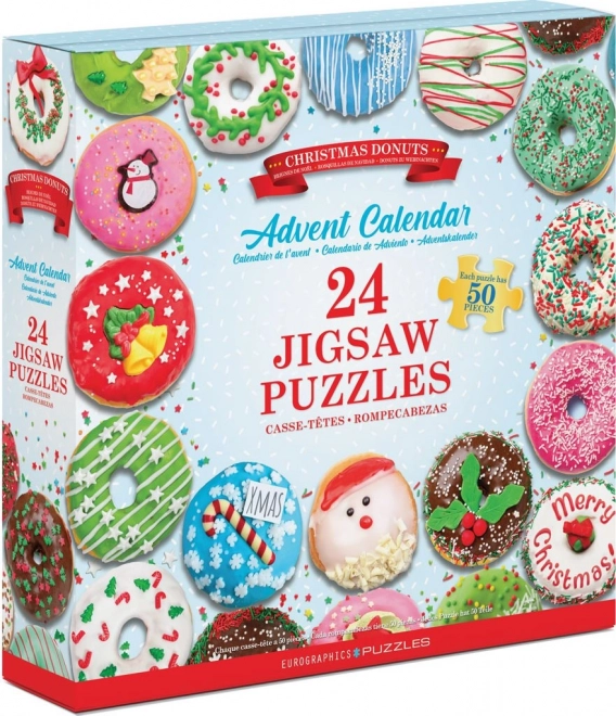 Calendrier de l'Avent avec puzzle Eurographics 24 x 50 pièces – Beignets de Noël