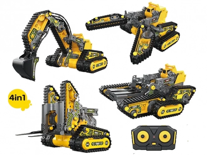 176-ele RC0694 Jeu de télécommande 4 en 1 pour machines de construction pliables