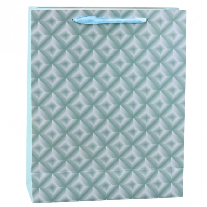 Sac cadeau gaufré bleu turquoise 32 x 26 x 10 cm