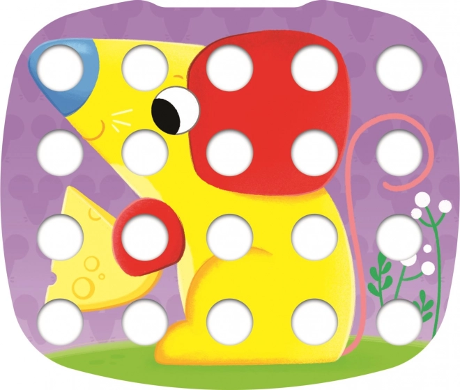 Mosaïque colorée pour enfants en plastique dans une boîte 40x27x6cm 12m+