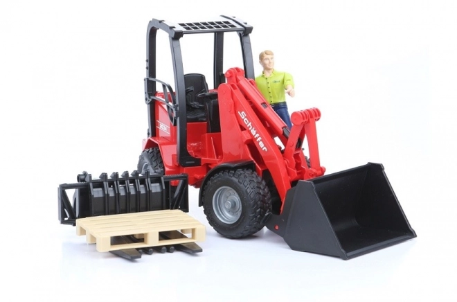 Chargeur rouge Bruder Schäffer 2034 avec figurine et accessoires