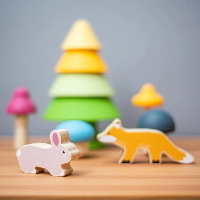 Animaux de la forêt ensemble en bois