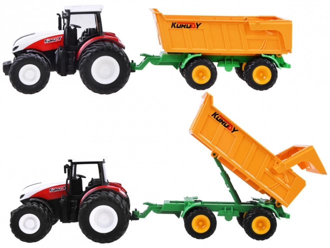 Tracteur télécommandé avec roues en caoutchouc + remorque RC0601