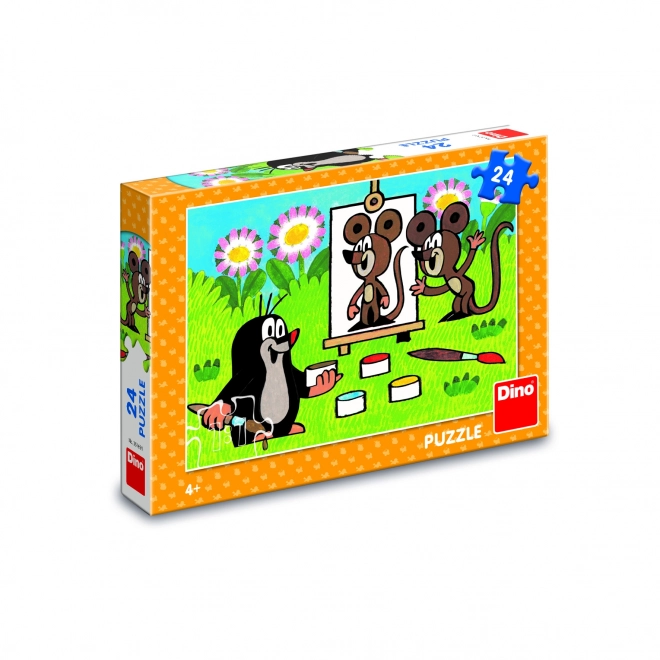 Puzzle Krtek peintre 26x18cm 24pcs dans une boîte 27x19x4cm