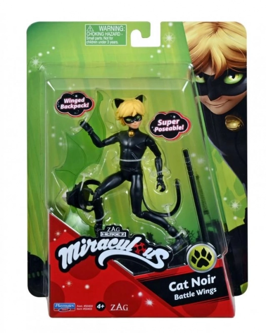 Figurine Miraculous Cat Noir avec ailes de combat
