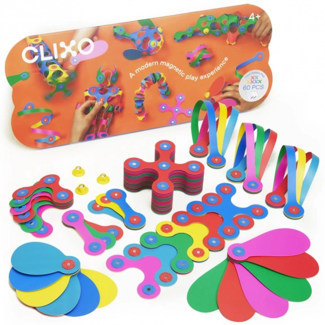Cubes magnétiques Clixo Super Rainbow, 60 pièces