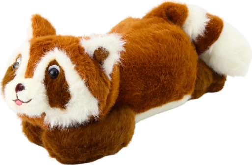 Raton laveur en peluche allongé brun 30 cm