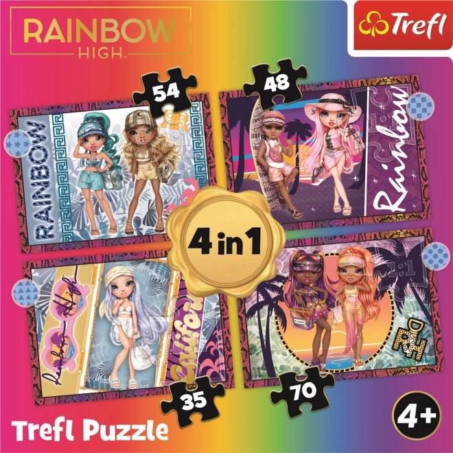 Puzzle 4v1 Poupées Modernes Rainbow High