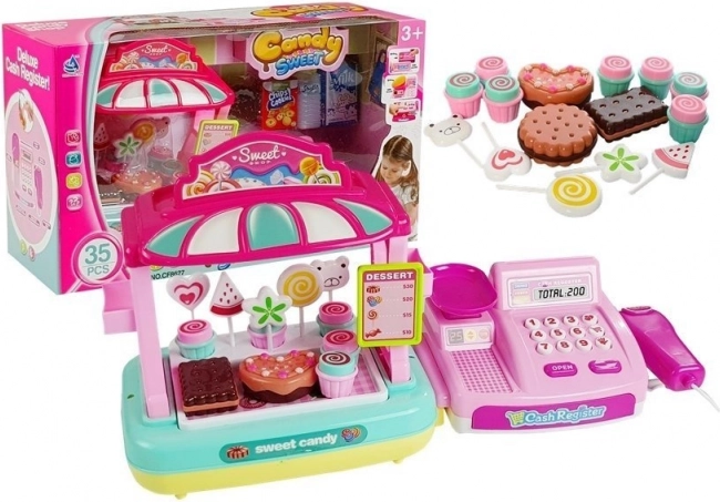 Caisse enregistreuse et stand de confiseries Candy Shop, 35 pièces
