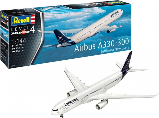 Maquette en plastique de l’avion Airbus A330-300 Lufthansa 1:144