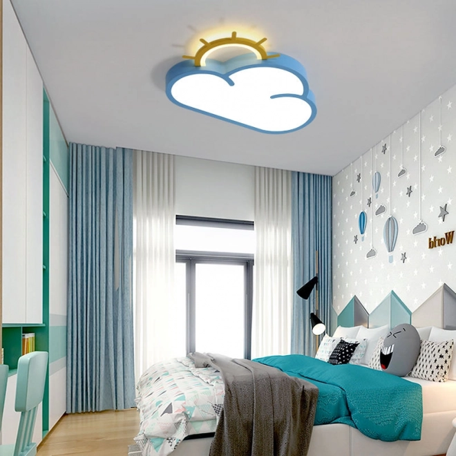 Lampe de plafond LED Chmurka pour enfants avec télécommande bleu