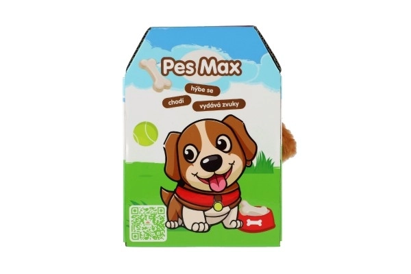 Chien Max 15x12cm à piles avec son et mouvement dans une boîte 13x19x18cm