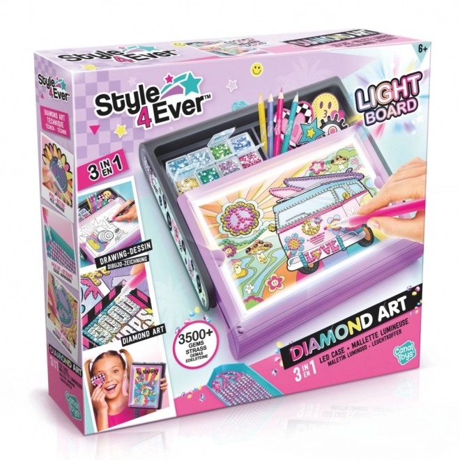 Style4Ever peinture diamantée mallette lumineuse