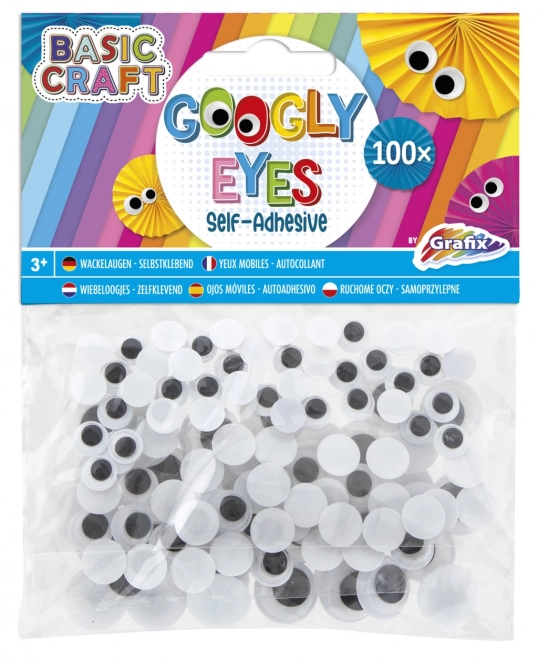 Yeux mobiles adhésifs noir et blanc