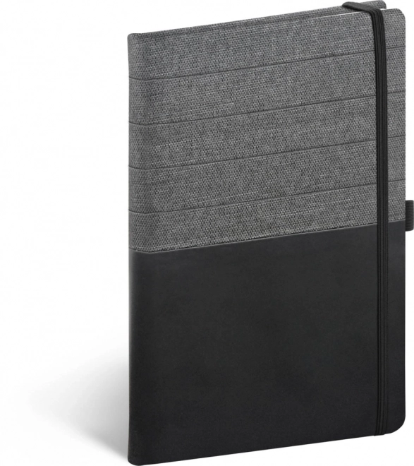 Carnet NOTIQUE noir et gris ligné 13 x 21 cm