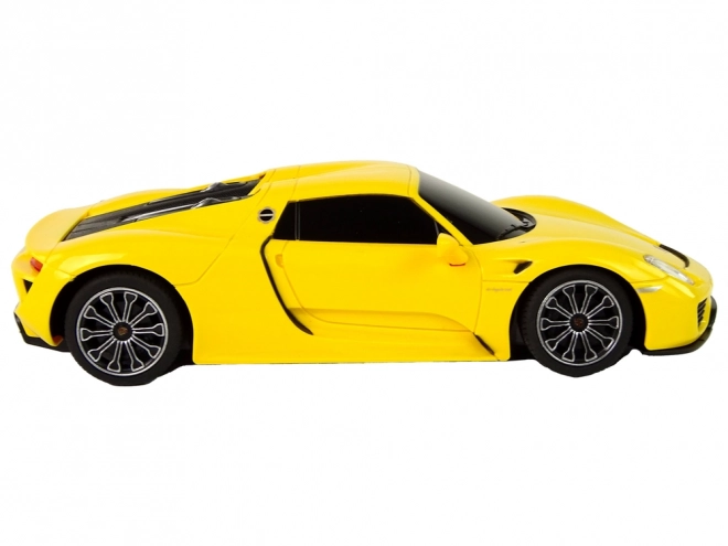 Voiture R/C Porsche 918 télécommandée jaune 1:24