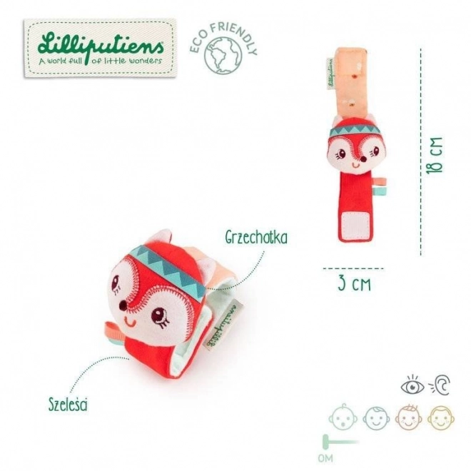 Lilliputiens - bracelet hochet - renard Alice