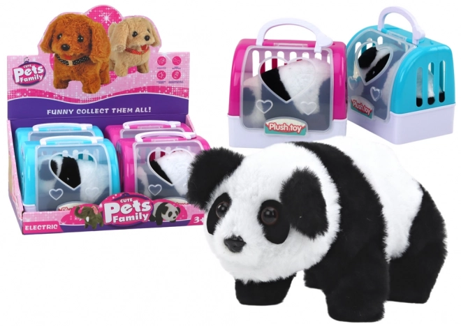 Panda interactive en peluche de couleur Transporter Rose Bleu