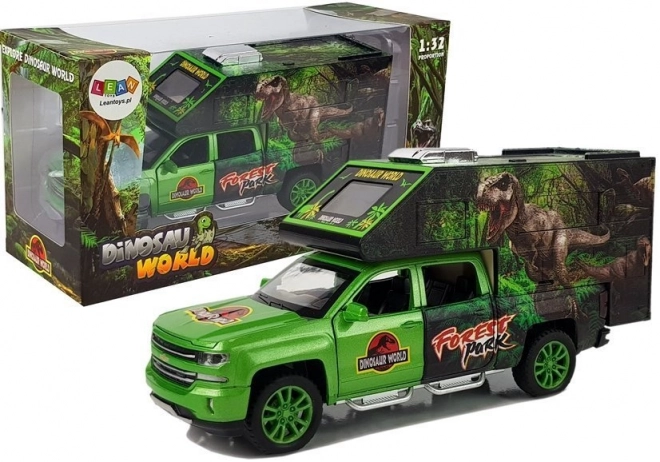 Campeur avec dinosaures vert
