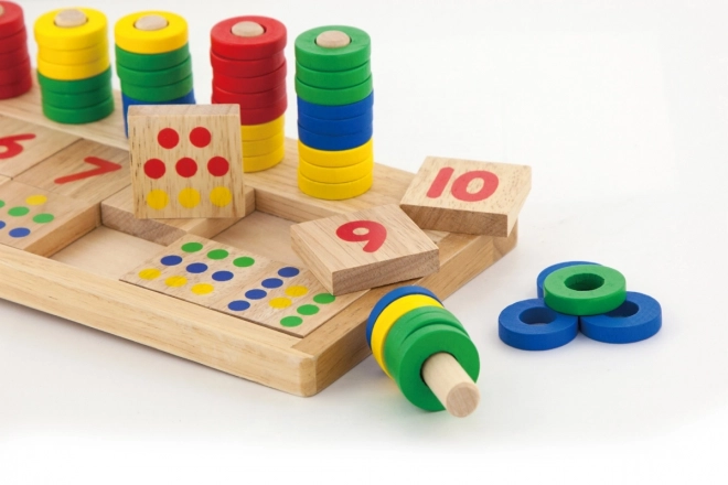 Jeu de comptage en bois