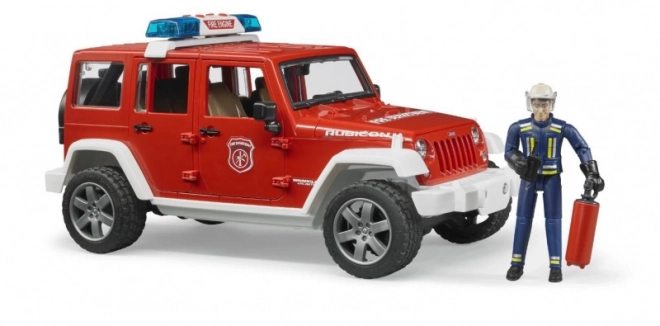 Jeep Wrangler de pompier rouge avec figurine et accessoires