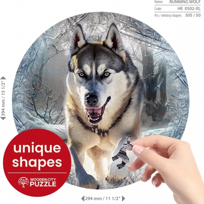 WOODEN CITY Puzzle en bois Loup en fuite 505 pièces EKO