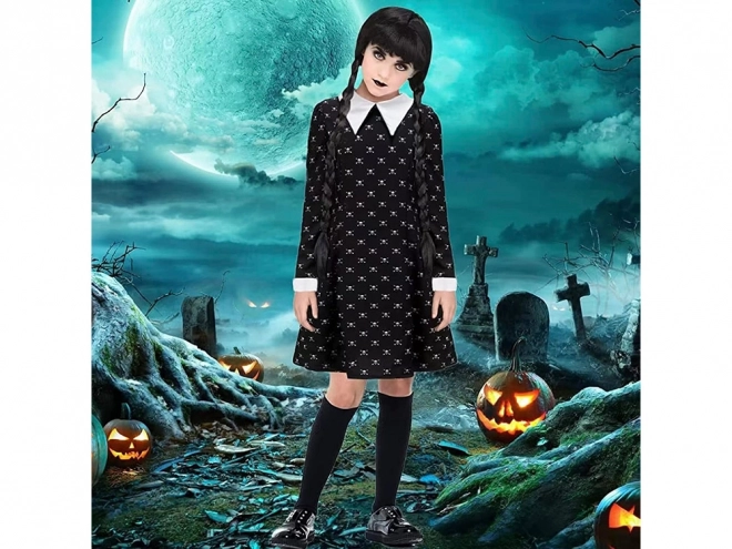 Costume d'Halloween Mercredi Addams pour enfants