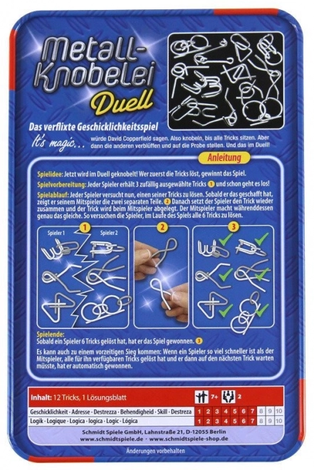 SCHMIDT Ensemble de casse-têtes en métal Duell dans une boîte en métal