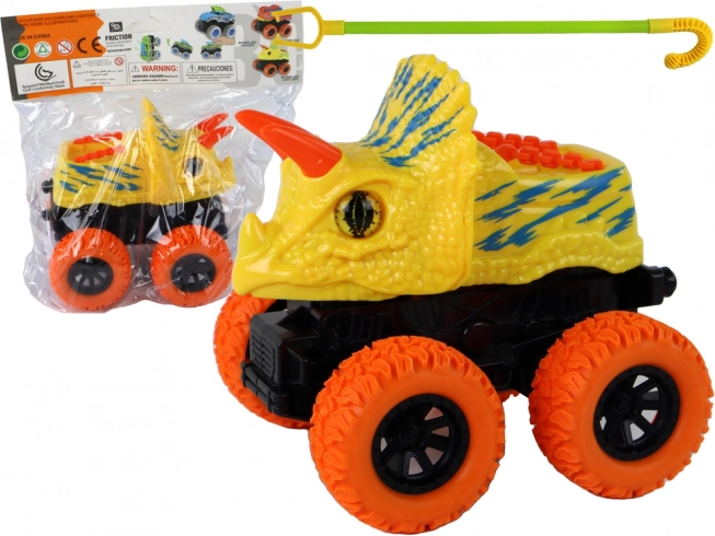 Jouet véhicule tout-terrain Tricératops avec roues en caoutchouc