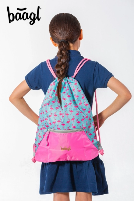 BAAGL Sac Stolaire Flamant Rose