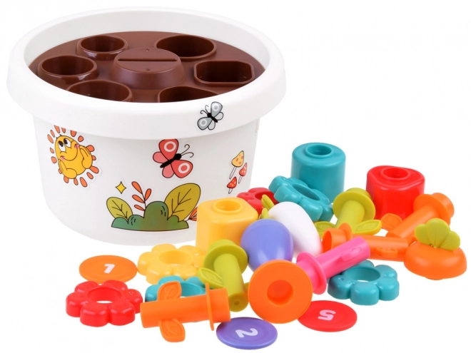 Ensemble éducatif avec pot de fleurs et trieur pyramidal pour enfants à partir de 12 mois - Hola