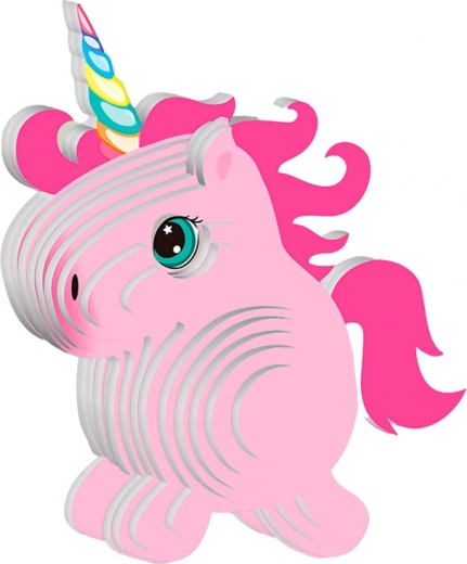 Adorable licorne 3D rose