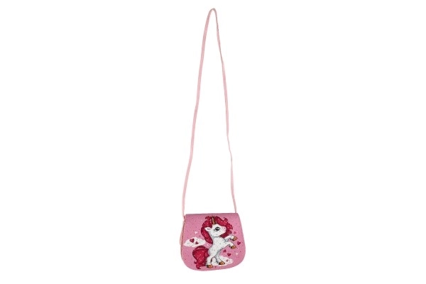 Sac à main/Sac licorne avec strass en plastique 4 couleurs dans un sachet 17x15x3cm