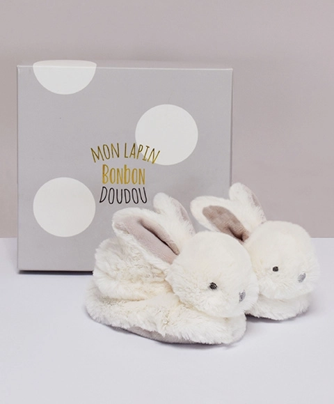 Doudou ensemble de chaussons avec hochets Lapin beige
