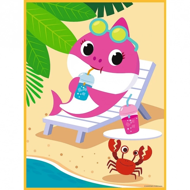 Baby MAXI 2x10 pièces puzzle Joyeux Jour de Requin, Baby Shark