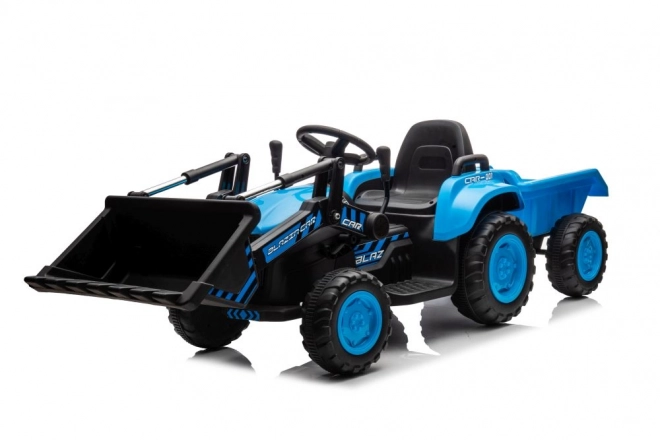 Tracteur électrique pour enfants avec benne bleu
