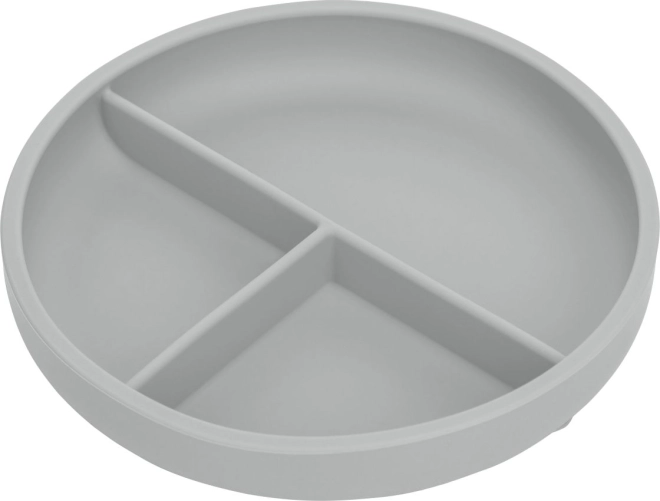 Assiette en silicone grise