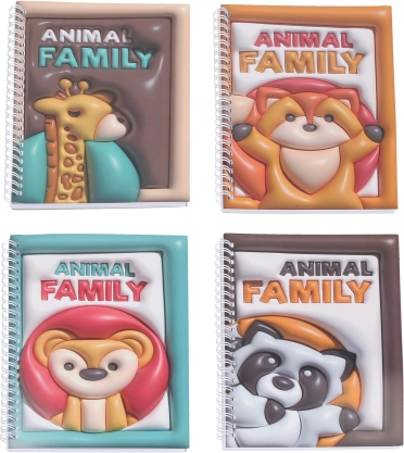 Bloc-notes à spirale non ligné 14,5 × 21 cm, 60 pages – Animaux